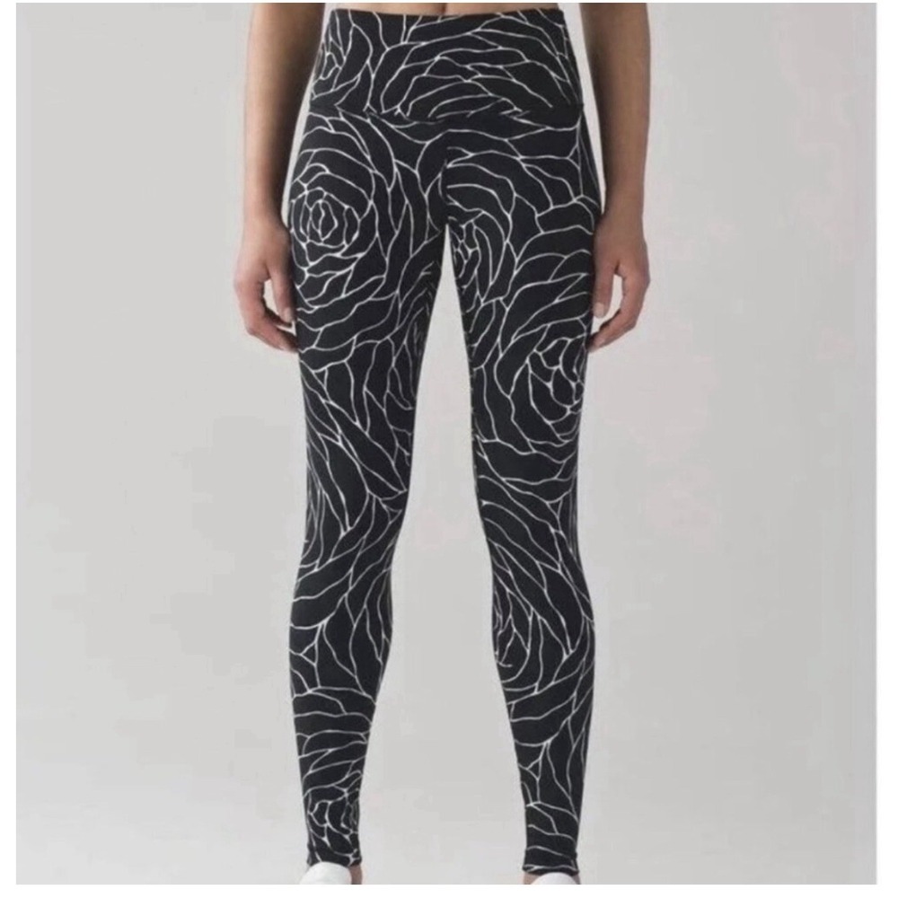 Lululemon Wunder Under Radiate‎ Rose Alpine Leggings Full-on Luxtreme Sz 6 Black - Picture 4 of 13
